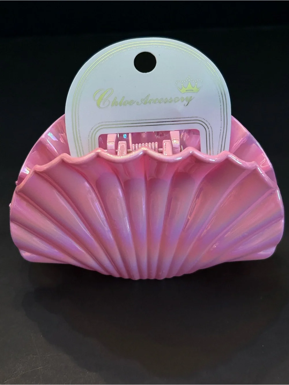 Iridescent Shell Hair Claw Clips — Set of Six Assorted Pearl Colors Brand New